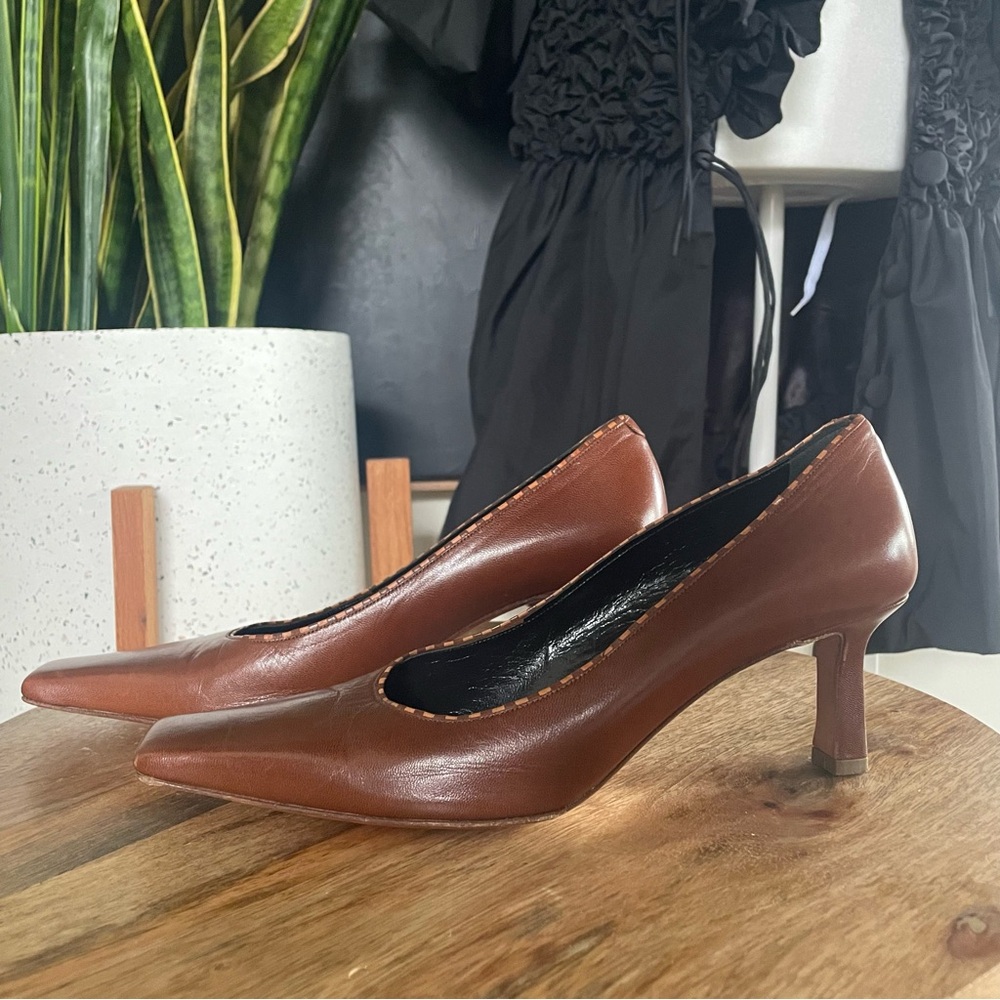Brown leather, Y2K Ballin heels